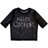 Alice Cooper 'Dripping Logo' (Black) Womens Mesh Crop Top
