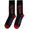 Queen 'Red Logo Vertical' (Black) Socks (One Size = UK 7-11) BACK