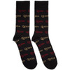 Queen 'Logo Repeat Colour' (Black) Socks (One Size = UK 7-11)