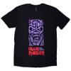 Iron Maiden 'Est. 1975 Stamp Logo Purple' (Black) T-Shirt