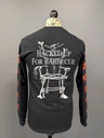 Mortician 'Hacked Up for Barbecue' (Black) Long Sleeve Shirt back on a mannequin