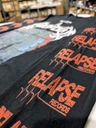 Mortician 'Hacked Up for Barbecue' (Black) Long Sleeve Shirt left arm print detail