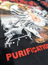 Dying Fetus 'Purification Through Violence' (Black) Long Sleeve Shirt close up of front print
