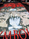 Death 'Symbolic' (Black) Long Sleeve Shirt close up of front print design