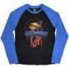 Korn 'Wireframe Space' (Black & Blue) Long Sleeve Eco Raglan Shirt