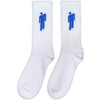 Billie Eilish 'Blue Blohsh' (White) Socks (One Size = UK 4-7)