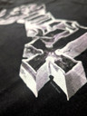 Ghost 'Metal Logo & Purple Grucifix' (Black) T-Shirt - Eye Drop Select close up detail front