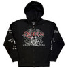 Queen 'Logo & Crest Outline' (Grey) Zip Up Eco Hoodie