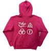 Led Zeppelin'Symbols' (Red) Zip Up Hoodie BACK