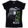 John Lennon 'Imagine Peace' (Black) Womens Fitted T-Shirt
