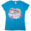 John Lennon 'Rainbows, Love & Peace' (Light Blue) Womens Fitted T-Shirt
