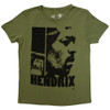 Jimi Hendrix 'Let Me Live' (Khaki Green) Womens Fitted T-Shirt
