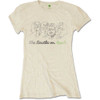 The Beatles 'Outline Faces on Apple' (Sand) Womens Fitted T-Shirt