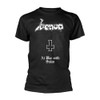 Venom 'At War With Satan White' (Black) T-Shirt Front