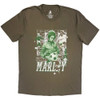Bob Marley 'Football Collage' (Brown) T-Shirt