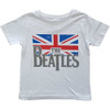 The Beatles 'Drop T Logo & Vintage Flag' (White) Kids T-Shirt
