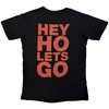Ramones 'Hey Ho Red Block Text' (Black) Carbon T-Shirt