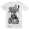 Death 'Scream Bloody Gore Line Art White' (White) T-Shirt - US Import