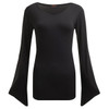 Spiral 'Plain' (Black) Womens Fitted Gothic Sleeve T-Shirt