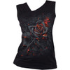 Spiral 'Burnt Rose' (Black) Womens Fitted Womens Fitted Slant Vest