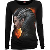 Spiral 'Draco Queen' (Black) Womens Fitted Long Sleeve Baggy T-Shirt