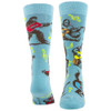 Perri's 'Monkeys' (Blue) Crew Socks (One Size = UK 6.5-11)
