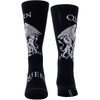 Queen 'White Crest' (Black) Crew Socks (One Size = UK 6.5-11)