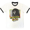 Bob Marley 'No Woman, No Cry' (White) Eco Ringer T-Shirt