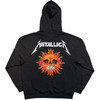 Metallica 'Worn Pushead Flaming Skull' (Charcoal Grey) Pull Over Hoodie