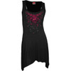 Spiral 'Blood Rose' (Black) Womens Fitted Goth Bottom Camisole Dress