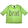 Charli XCX 'Brat Logo' (Green) Womens Fitted Mesh Crop Top