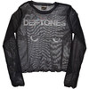 Deftones 'Sphynx' (Black) Womens Fitted Long Sleeve Mesh Crop Top