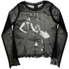 Fleetwood Mac 'Rumours' (Black) Womens Fitted Long Sleeve Mesh Crop Top