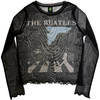 The Beatles 'Abbey Road & Logo' (Black) Womens Fitted Long Sleeve Mesh Crop Top