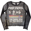 Pink Floyd 'Vintage Stripes' (Black) Womens Fitted Long Sleeve Mesh Crop Top