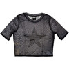 David Bowie 'Blackstar' (Charcoal Grey) Womens Fitted Mesh Crop Top