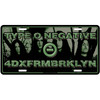 Type O Negative '4Dxfrmbrklyn' Number Plate