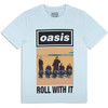 Oasis 'Roll With It Single Cover' (Light Blue) Ex-Tour T-Shirt