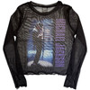Michael Jackson 'Beat It' (Black) Womens Fitted Long Sleeve Mesh Crop Top