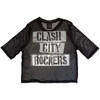 The Clash 'City Rockers' (Black) Womens Fitted Mesh Crop Top