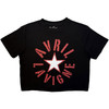 Avril Lavigne 'Stencil Logo' (Black) Womens Fitted Crop Top