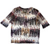 The Beatles 'Anthology Group Repeat' (White) Womens Fitted Long Sleeve Mesh Crop Top