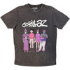 Gorillaz 'Cracker Island Standing' (Charcoal Grey) Stone Wash Limited Edition T-Shirt