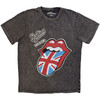 The Rolling Stones 'British Tongue' (Charcoal Grey) Stone Wash Limited Edition T-Shirt