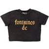 Fontaines D.C. 'Gothic Logo' (Charcoal Grey) Womens Fitted Stone Wash Crop Top