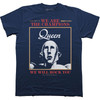 Queen 'We Are The Champions We Will Rock You' (Navy Blue) T-Shirt
