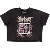 Slipknot 'Butterfly Goatee' (Charcoal Grey) Womens Fitted Stone Wash Crop Top