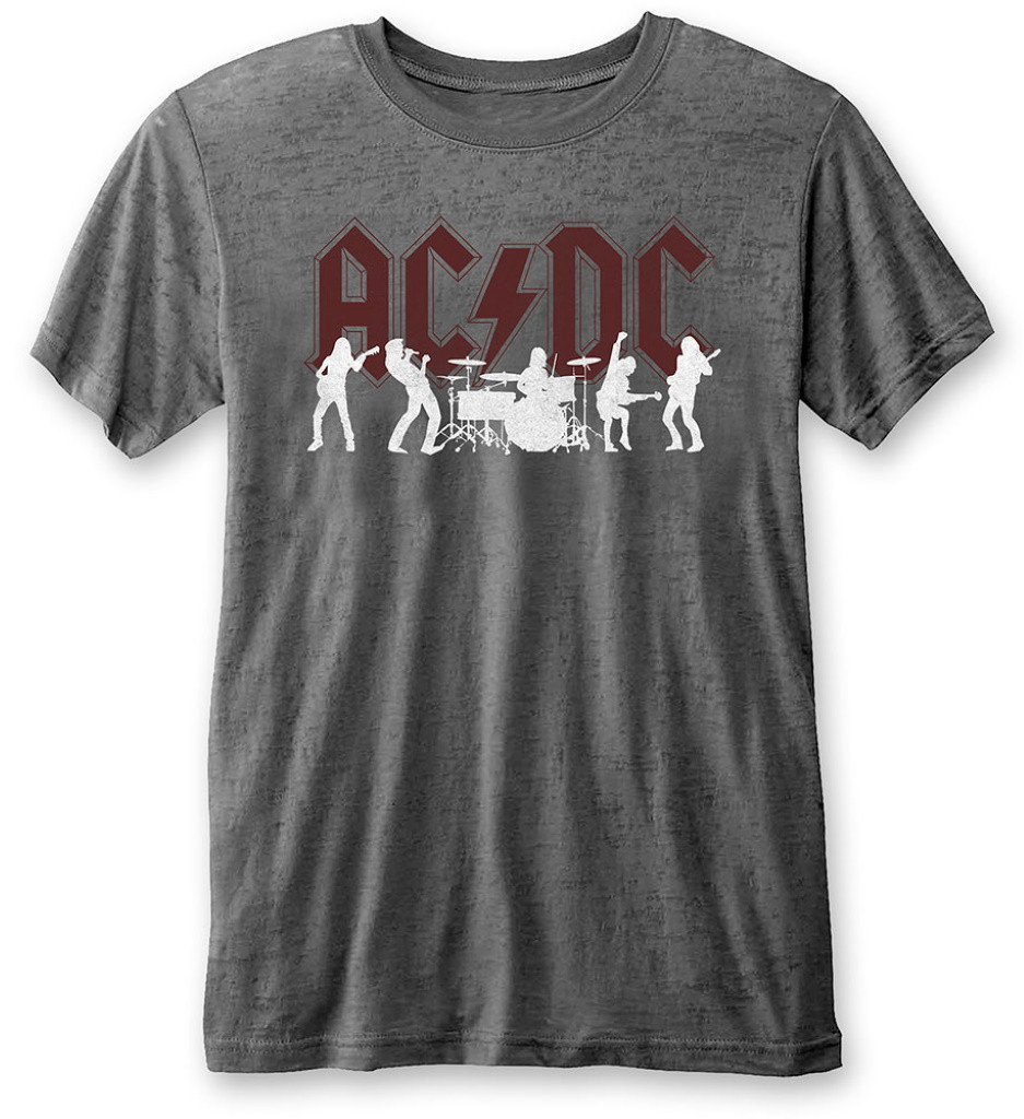 AC/DC 'Silhouettes' (Grey) Burnout T-Shirt