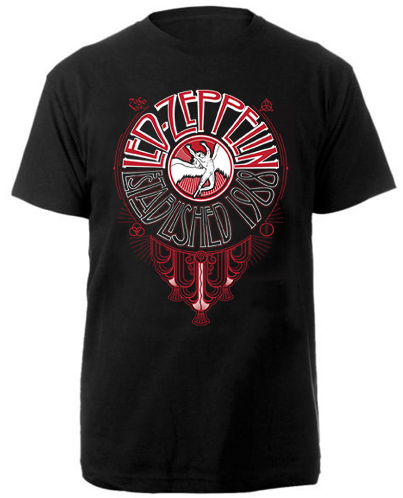 Led Zeppelin Men's Deco Circle Slim-Fit T-Shirt – Black 100% Cotton Band Tee, Size XL - View #3