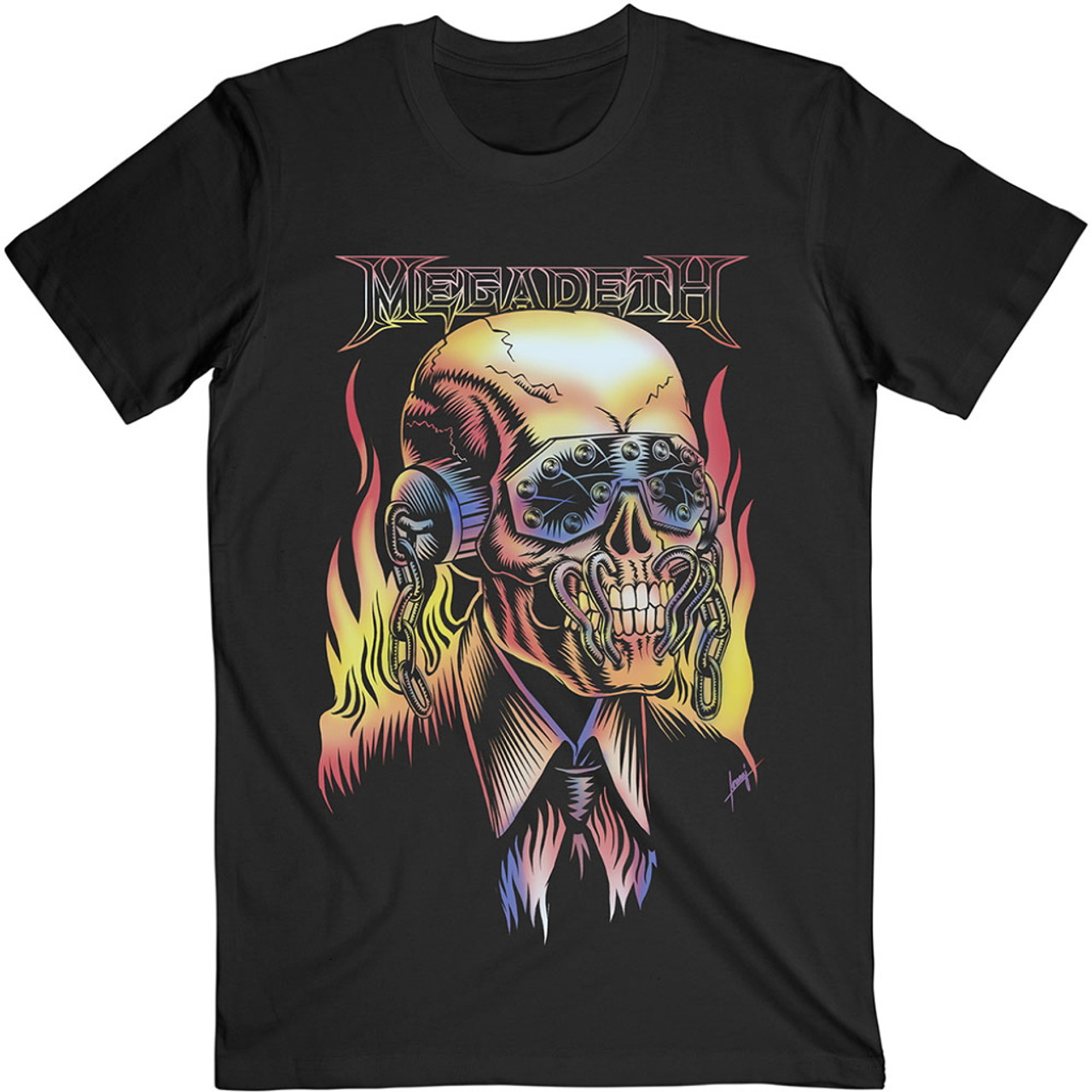 Megadeth 'Vic Hi-Contrast Red' (Black) T-Shirt